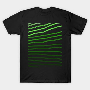 Geometric shaded green hand drawn lines T-Shirt